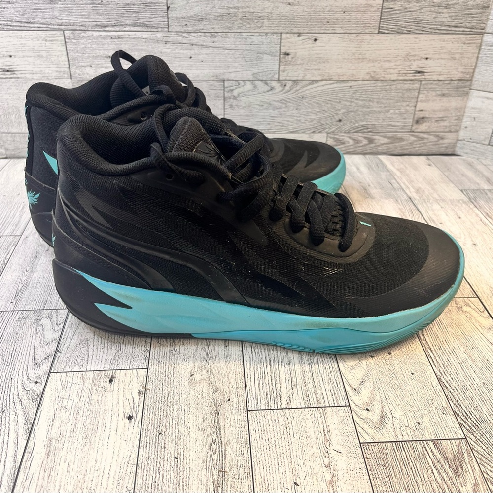 Puma Black and Teal Sneakers